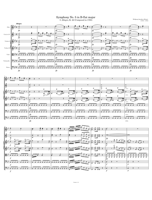 [I. Allegro] Symphony No. 5 in B-flat major, K. 22 – W. A. Mozart