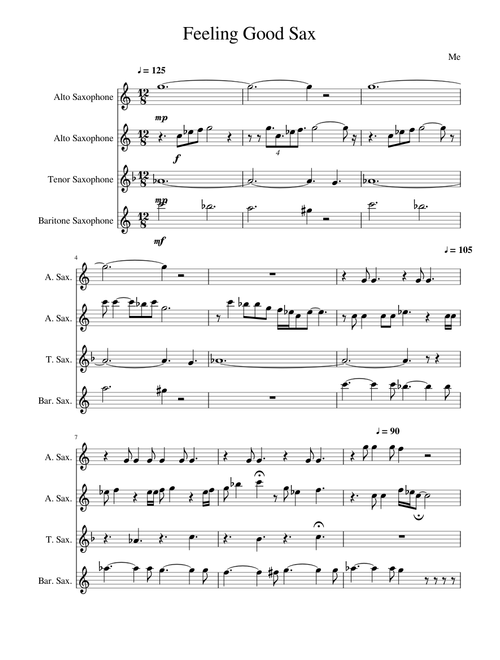 Feeling Good - Saxophone Quartet