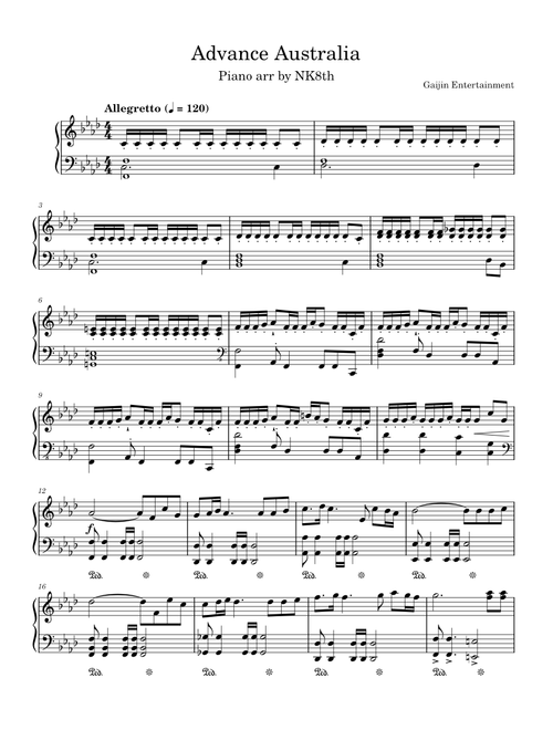 Advance Australia – War Thunder Soundtrack (Piano)