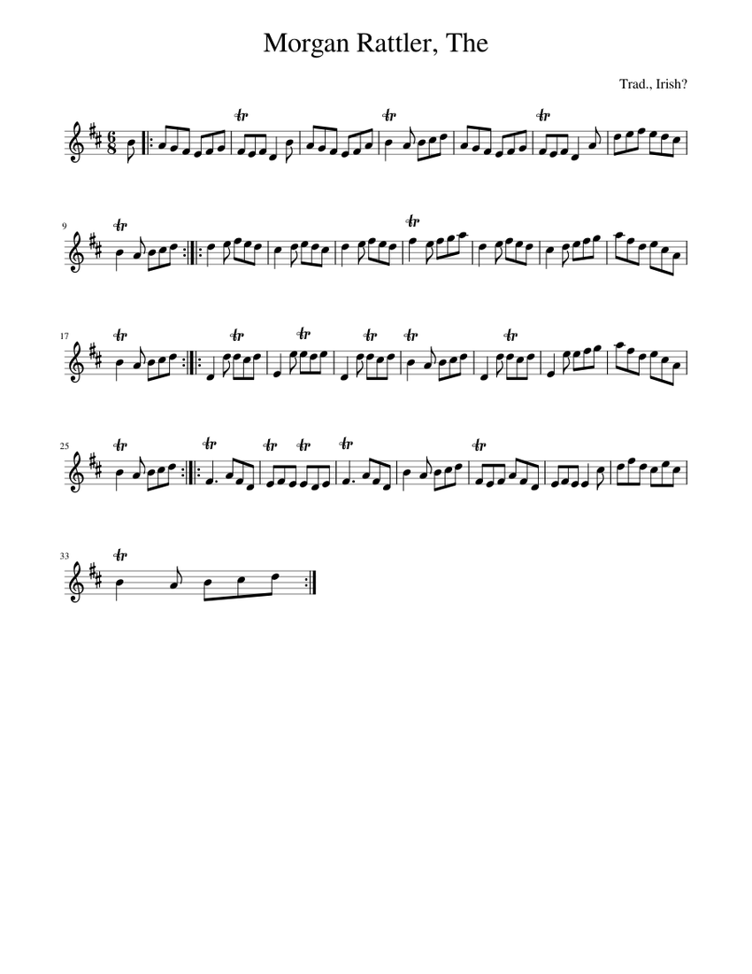 Morgan Rattler Traditional music - The Morgan Rattler Sheet music for Piano (Solo ...
