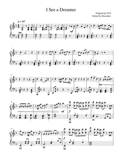I See a Dreamer (CG5) Piano