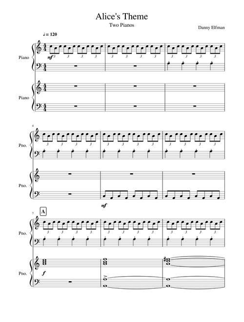 Alice's Theme (Two Pianos) | Alice in Wonderland