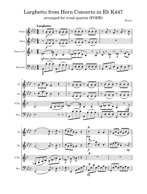 Larghetto from Horn Concerto No.3 K447 – Wolfgang Amadeus Mozart