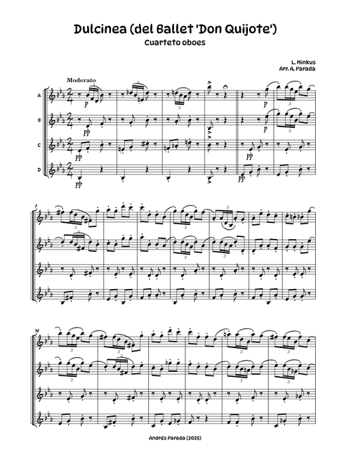 Dulcinea (del ballet 'Don Quijote') Minkus - Cuarteto oboes