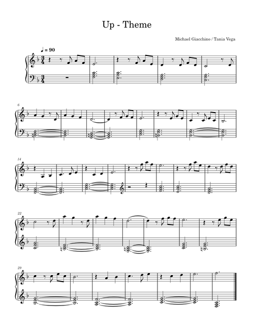 Disney Pixar's Up Main Theme Easy Piano Solo – Disney Up- Theme