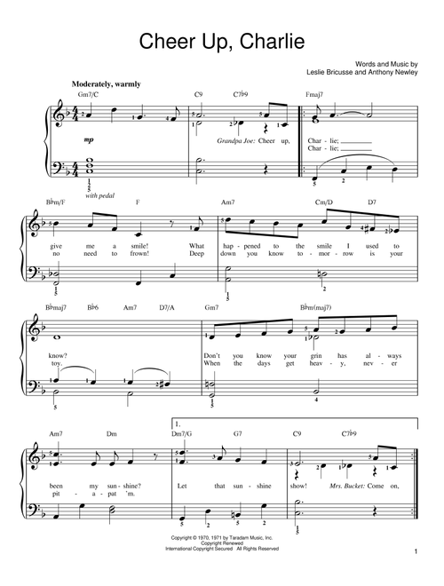 Cheer Up, Charlie - Anthony Newley, Leslie Bricusse (Easy Piano)