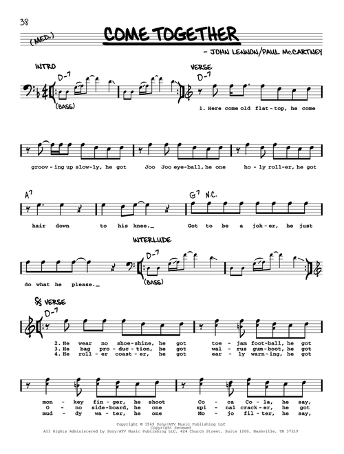Come Together [Jazz version] - The Beatles (Real Book - Melody-Chords-Lyrics)