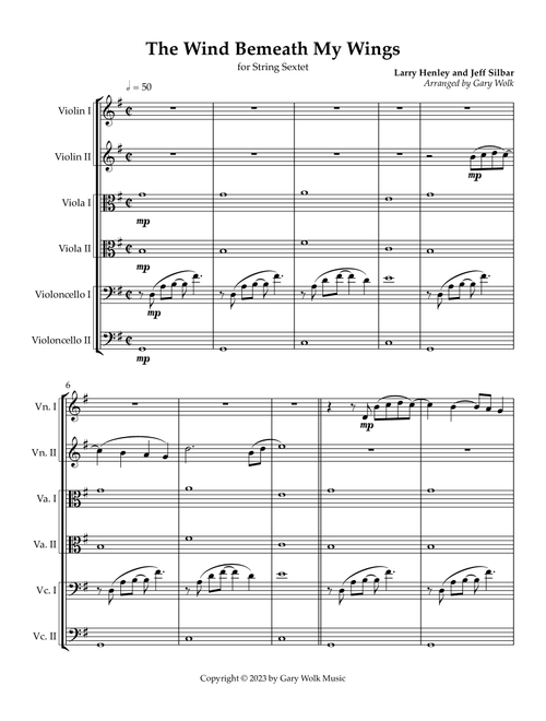 The Wind Beneath My Wings (Arr. Gary Wolk) - Bette Midler (String Ensemble)