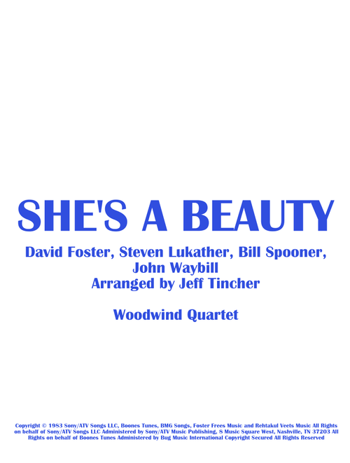 She's A Beauty (Arr. Jeff Tincher) - The Tubes (Woodwind Ensemble)