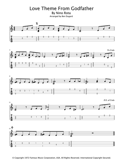 Love Theme From The Godfather III (Arr. Ben Dugard) - Nino Rota (Ukulele)