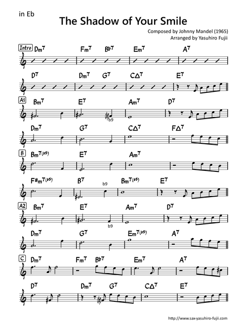 The Shadow Of Your Smile (Arr. Yasuhiro Fujii) - Johnny Mandel (Alto Sax Solo)