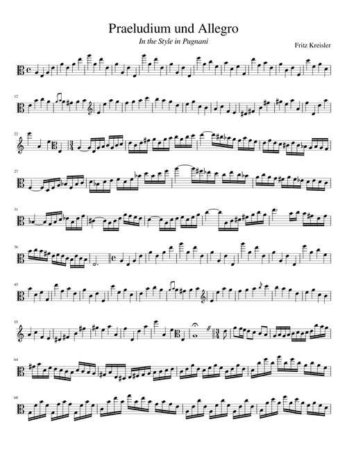 Praeludium und Allegro, in the Style in Pugnani