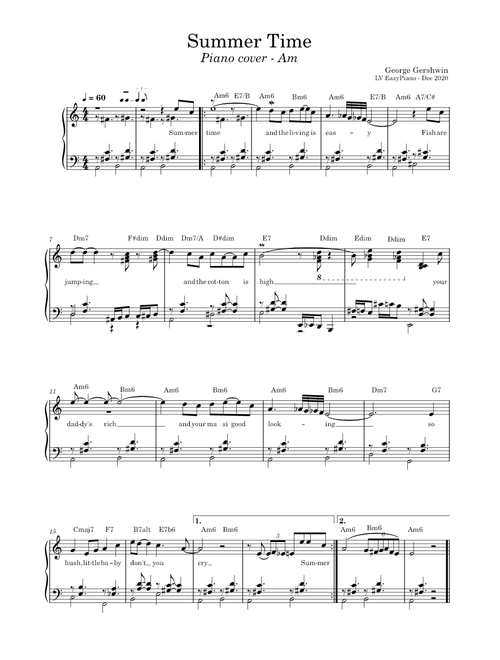 J-06 - Summer Time - Piano Cover - Am