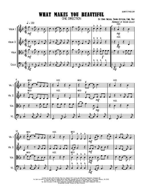 What Makes You Beautiful (Arr. Alison Gillies) - One Direction (String Quartet)