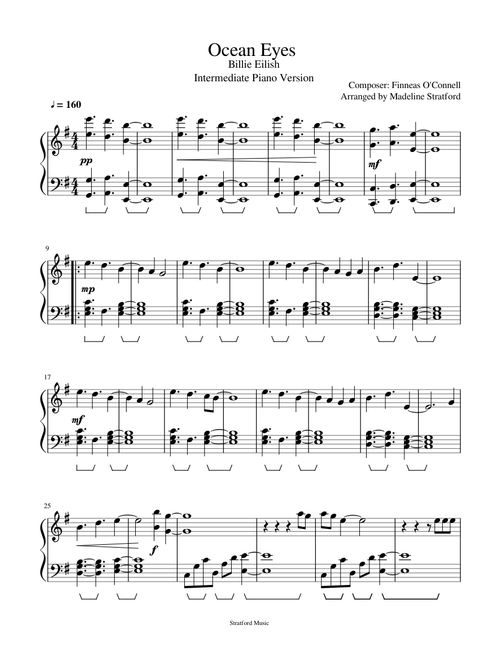 Ocean Eyes - Billie Eilish - Piano Version