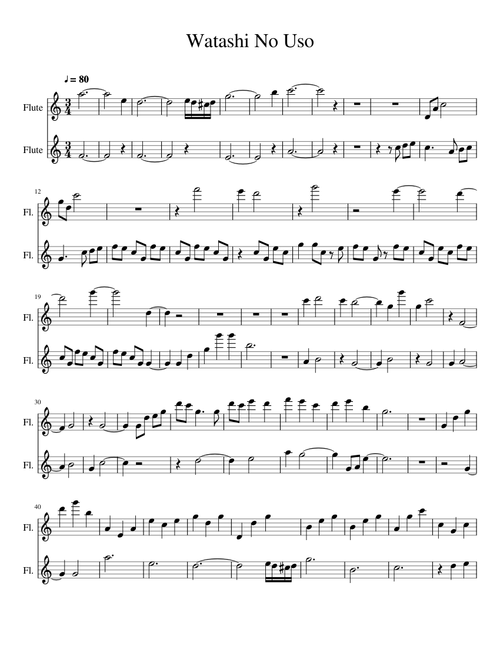 Watashi No Uso - Flute Duet