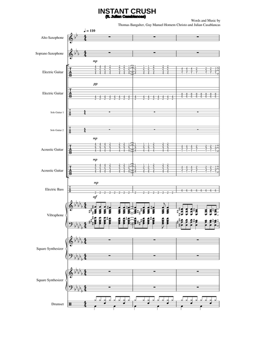Instant Crush (ft. Julian Casablancas) - Daft Punk [with guitar tabs]