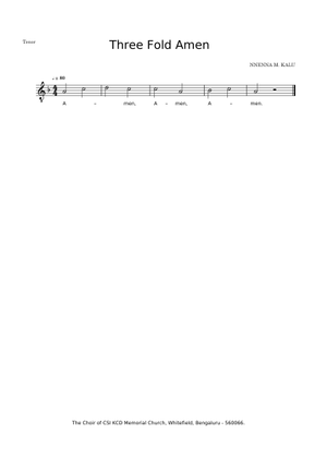Three-fold Amen – SATB Sheet Music for Soprano, Alto, Tenor, Bass voice ...