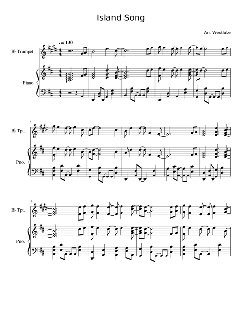 Island Song trumpet and piano