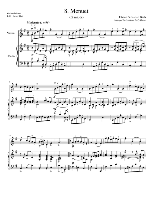 Minuet in G major, BWV Anh. 116, from Notebooks for Anna Magdalena Bach by Johann Sebastian Bach