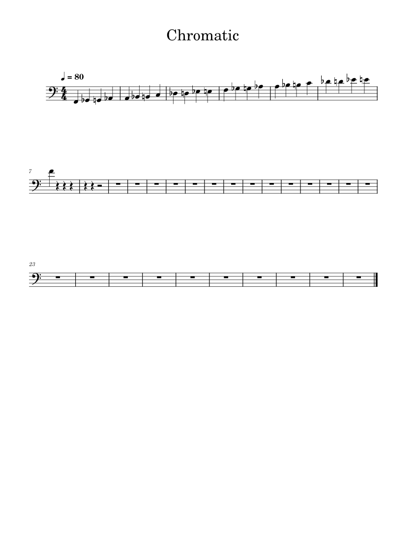 Chromatic scale – Lessons - Scales Sheet Music for Bassoon (Solo ...