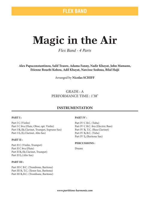 Magic In The Air (French Version) (Arr. Nicolas Schiff) - Magic System (Concert Band: Flex-Band)