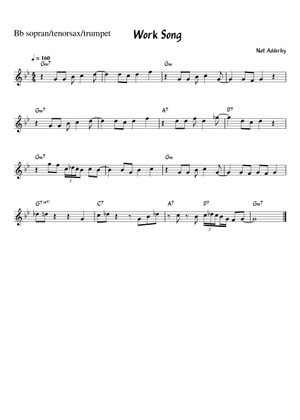 Play Official version of Work song Sheet Music by Cannonball Adderley ...