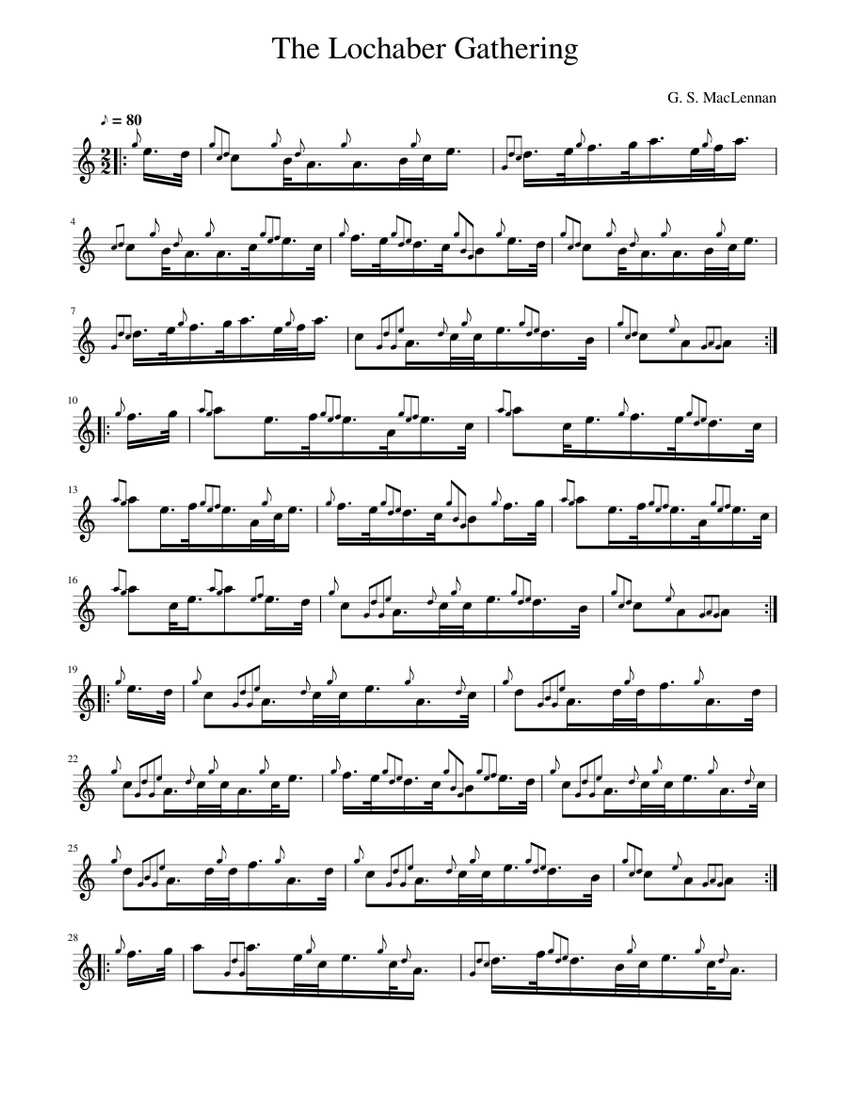 The Lochaber Gathering Sheet music for Piano (Solo)