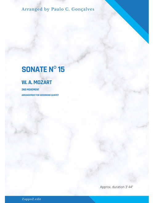 SONATE Nº 15 - 2nd Movement - W. A. MOZART (Arr. Paulo C. Gonçalves) (Woodwind Ensemble)