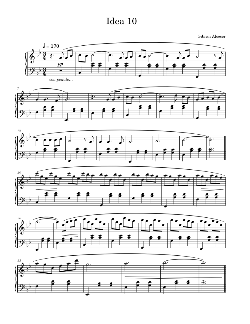 Idea 10 Gibran Alcocer piano tutorial