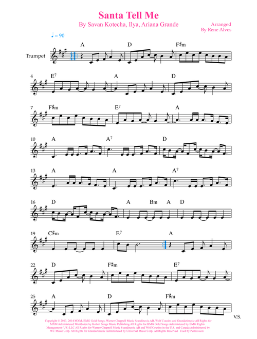 Santa Tell Me (Arr. Rene Alves) - Ariana Grande (Trumpet Solo)