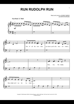 Run rudolph run – Chuck Berry Run, Run, Rudolph Sheet Music for Piano ...