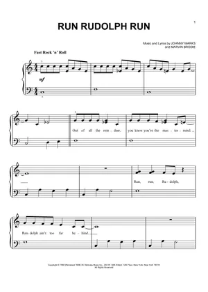 Run Rudolph Run rudolph run – Chuck Berry Run, Run, Rudolph Sheet Music for Piano ...