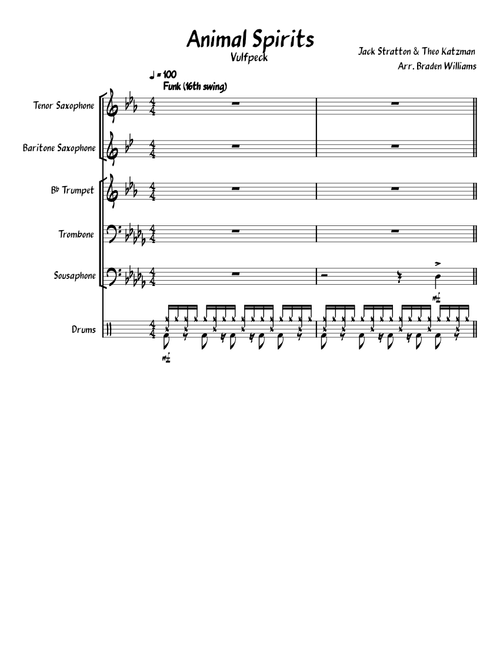 Animal Spirits – Vulfpeck (for Big Band Small Ensemble)