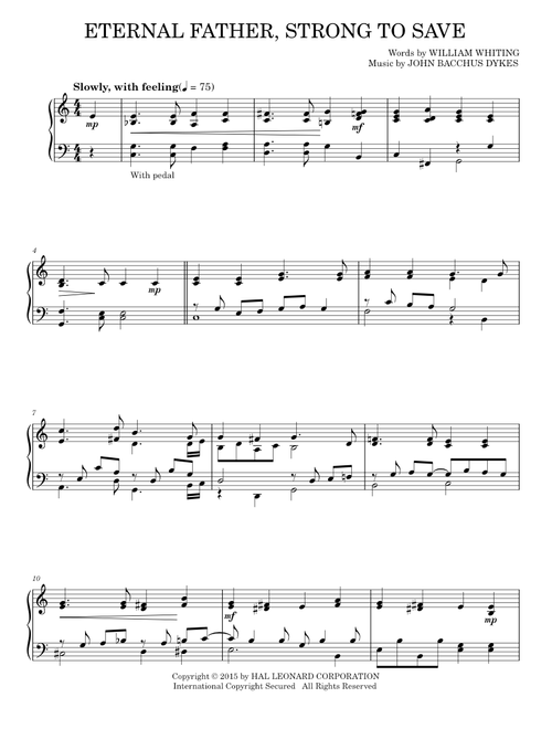 Eternal Father, Strong To Save - John Bacchus Dykes (Piano Solo)