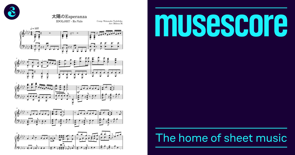 太陽のEsperanza (Taiyou no Esperanza) Sheet Music for Piano