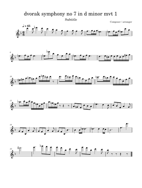 Symphony no 7 in D minor – Antonín Dvořák dvorak symphony no 7 in d minor mvt 1