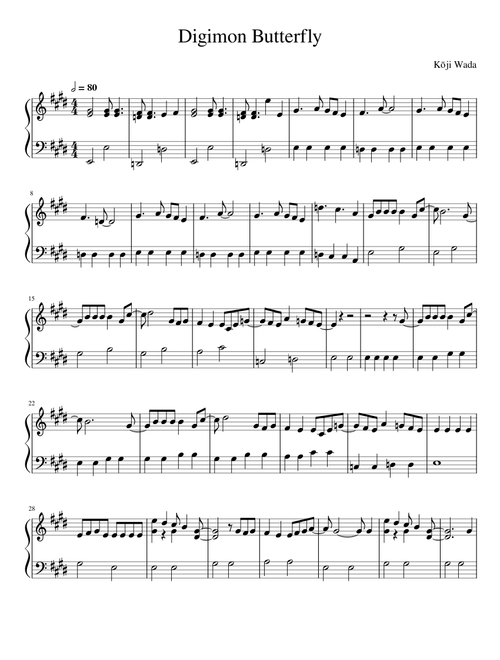 Digimon - butterfly – Misc Cartoons Digimon Theme - Butterfly (Simplified)