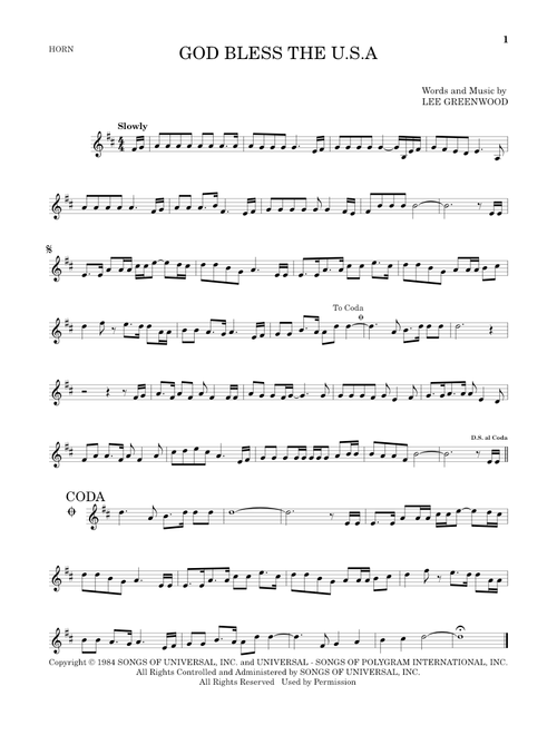 God Bless The U.S.A. - Lee Greenwood (French Horn Solo)