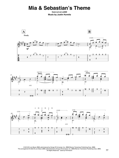 Mia & Sebastian's Theme (from La La Land) (arr. David Jaggs) - Justin Hurwitz (Solo Guitar)