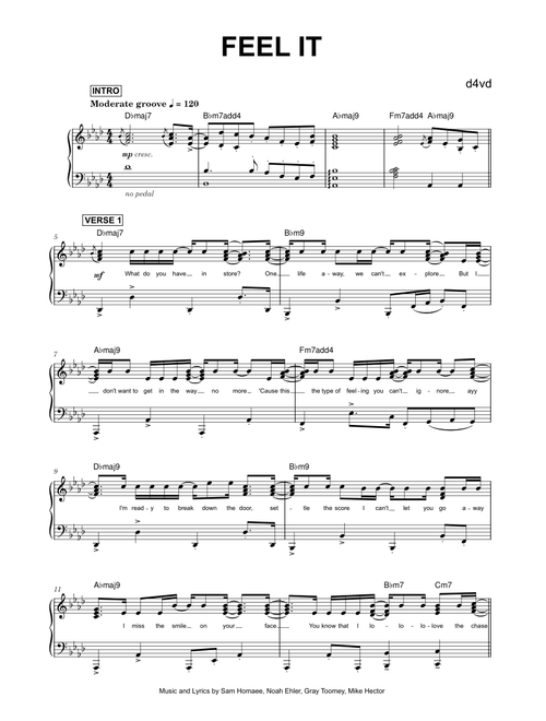 Feel It - d4vd (Piano Solo)