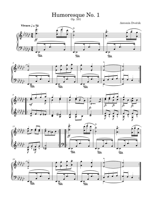 8 Humoresques, Op.101 – Antonín Dvořák - Humoresque No. 1