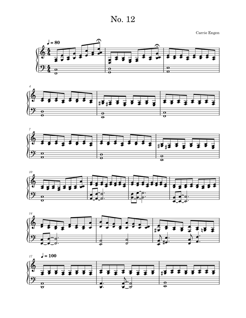 No 12 Carrie Engen Sheet Music For Piano Solo Musescore no-12-carrie-engen-sheet-music-for-piano-solo-musescore
