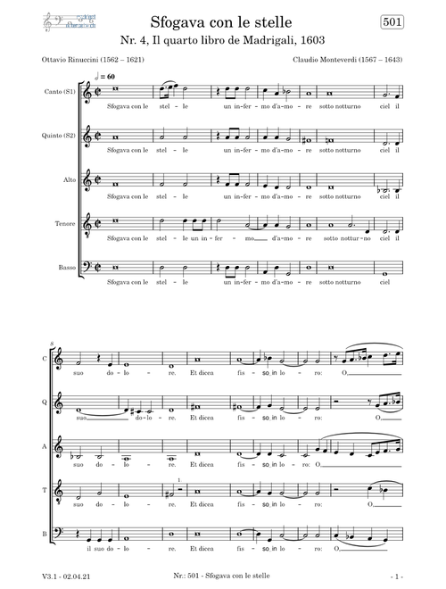 Sfogava con le stelle (Claudio Monteverdi)