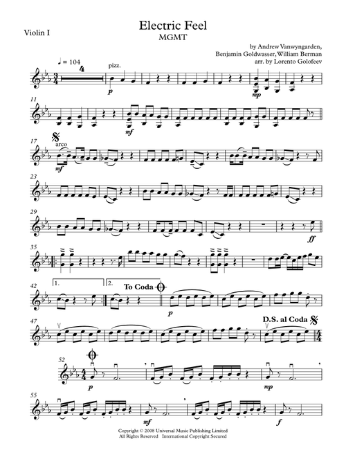 Electric Feel (Arr. Lorento Golofeev) - MGMT (String Quartet)