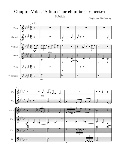 Waltz in A-flat major, Op. 69, No. 1 – Frédéric Chopin (arr. for chamber orchestra)
