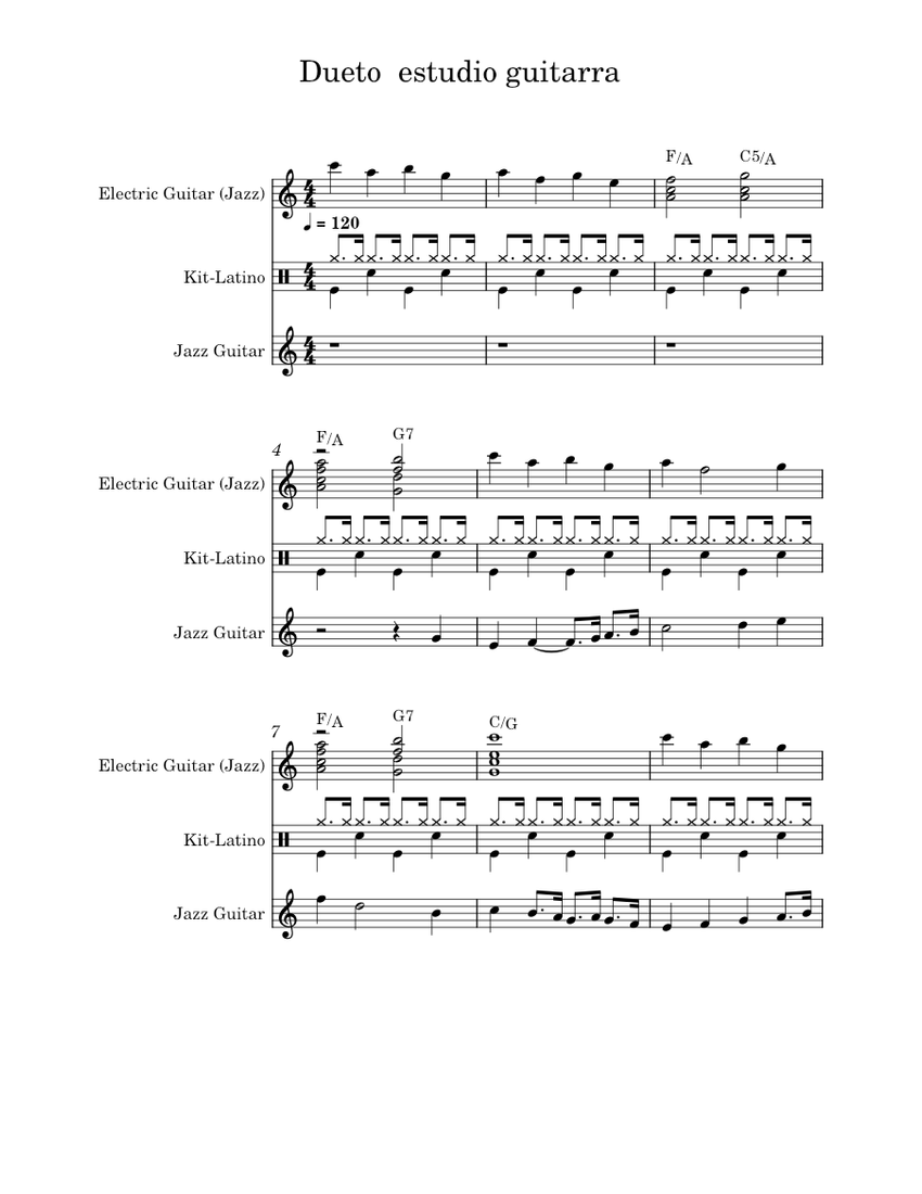 Dueto estudio guitarra Sheet music for Piano (Mixed Trio) | Musescore.com