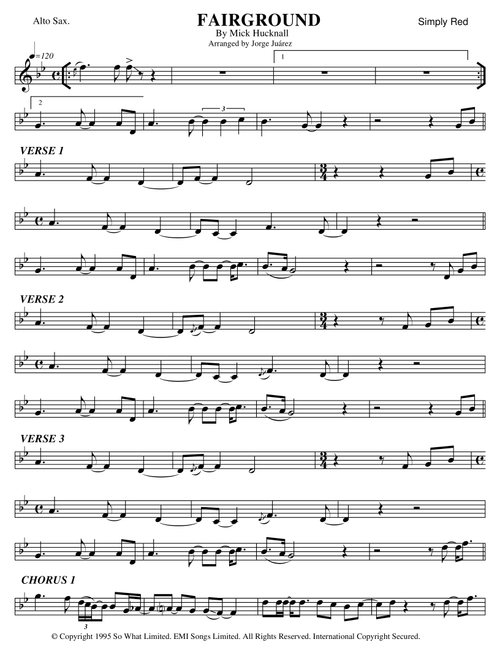 Fairground (Arr. Jorge Juárez) - Simply Red (Alto Sax Solo)