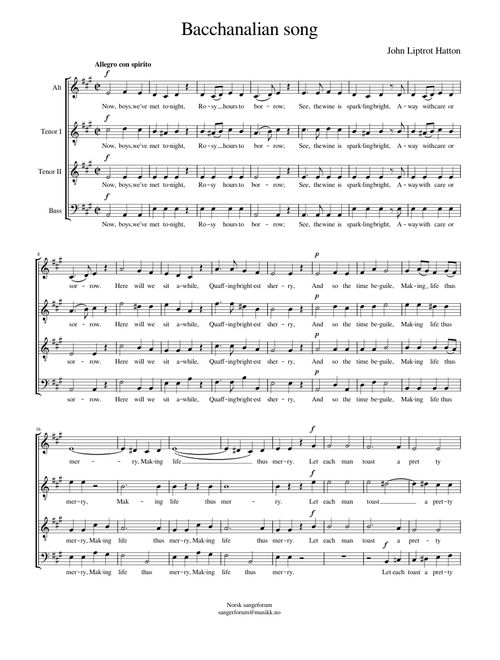 Bacchanalian song - John Liptrot Hatton