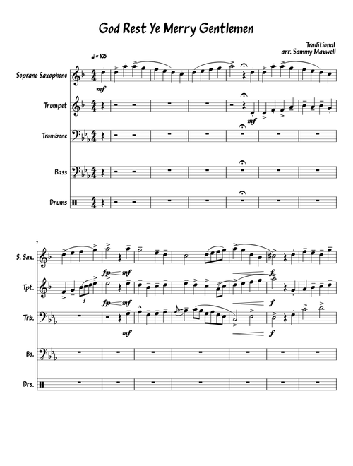God Rest Ye Merry Gentlemen- Jazz Combo